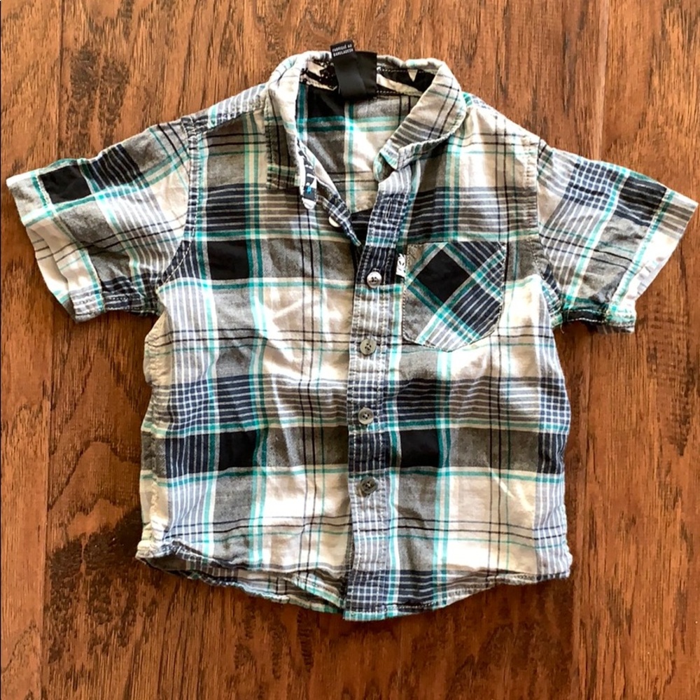 Plaid button-down toddler shirt